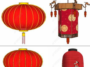 古典中式燈籠燈具su模型設(shè)計(jì)模型下載