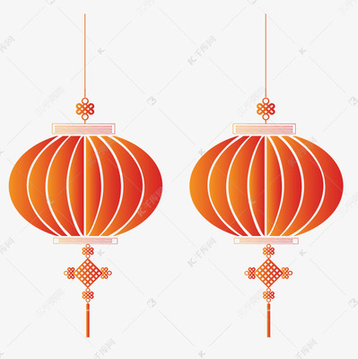 中國風紅色燈籠中國結矢量圖
