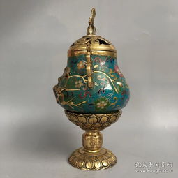 老銅器掐絲銅胎琺瑯彩銅景泰藍宮燈老油燈