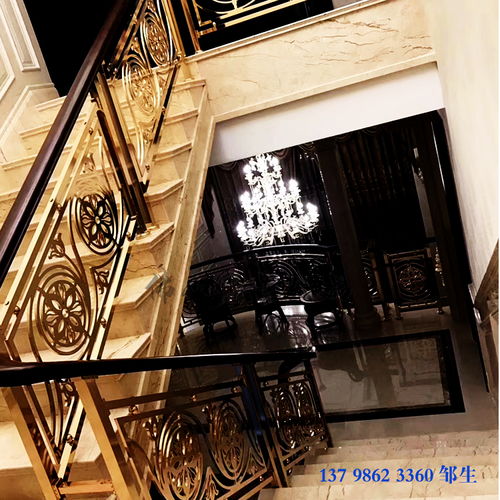 石嘴山藝術鍍k金銅樓梯全銅雕花扶手是一種耐看型欄桿