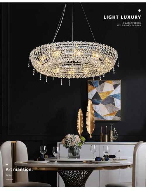 2022年輕奢后現代宮燈水晶燈 點亮家居美學新境界